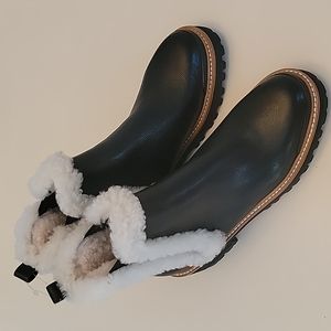 New Marc Fisher Leather Sherling Bootie